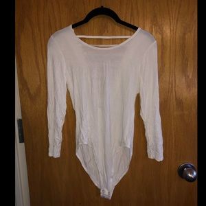 White Strap Back Bodysuit